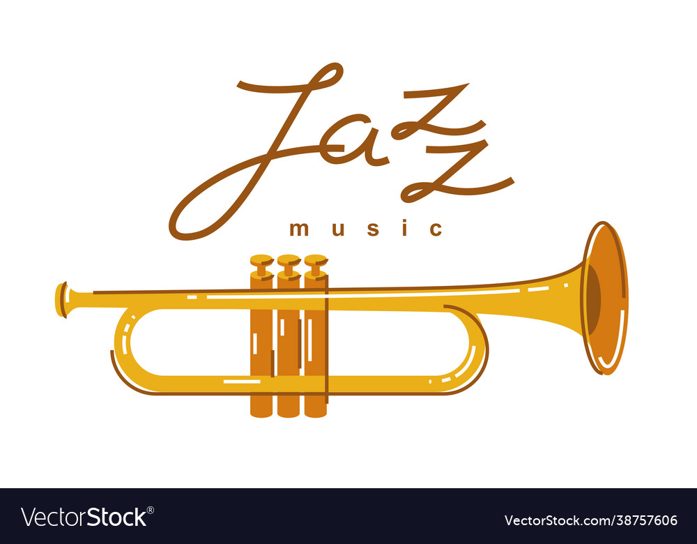 Jazz music emblem or logo flat style isolated