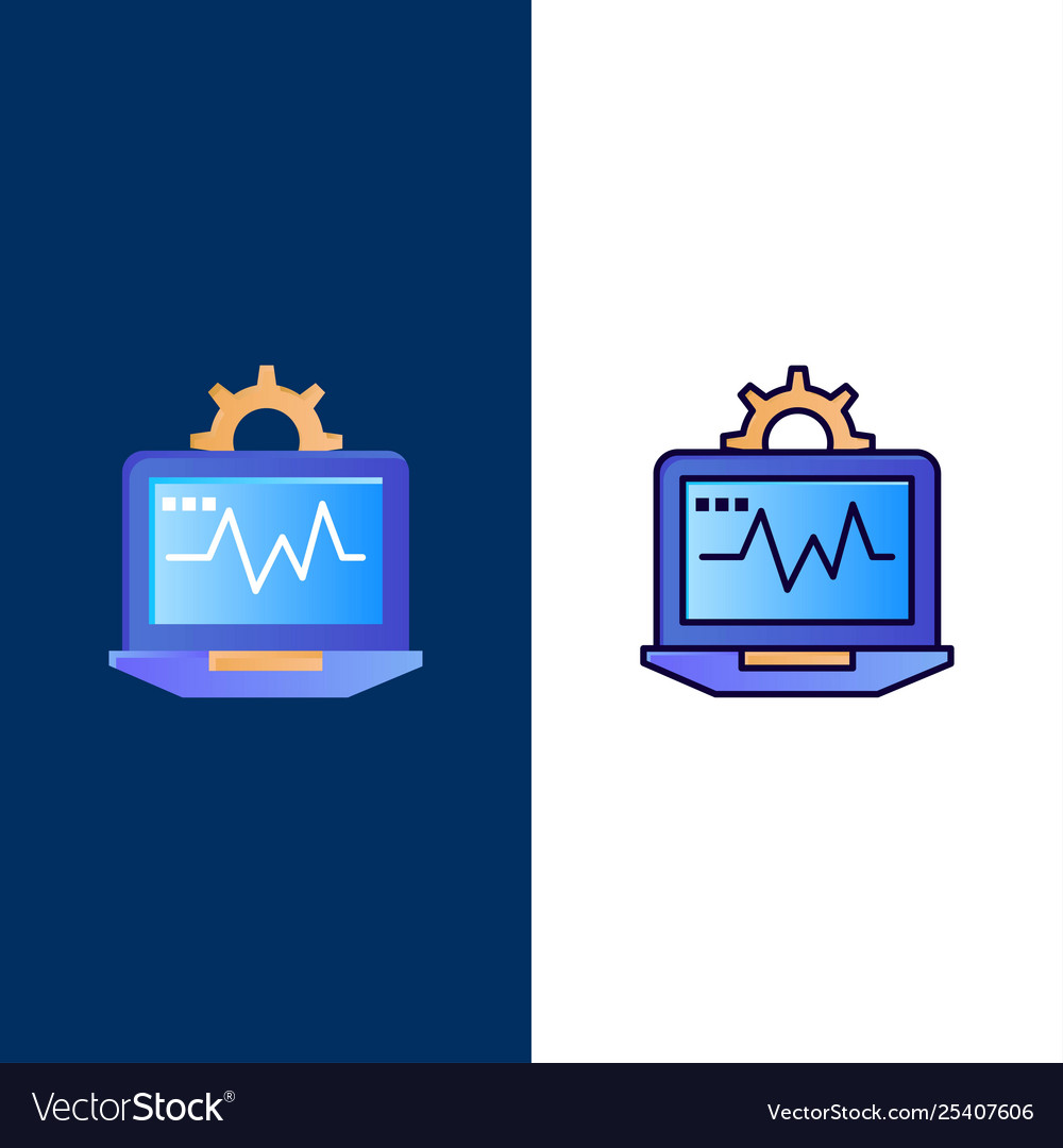 Laptop computer setting computing icons flat