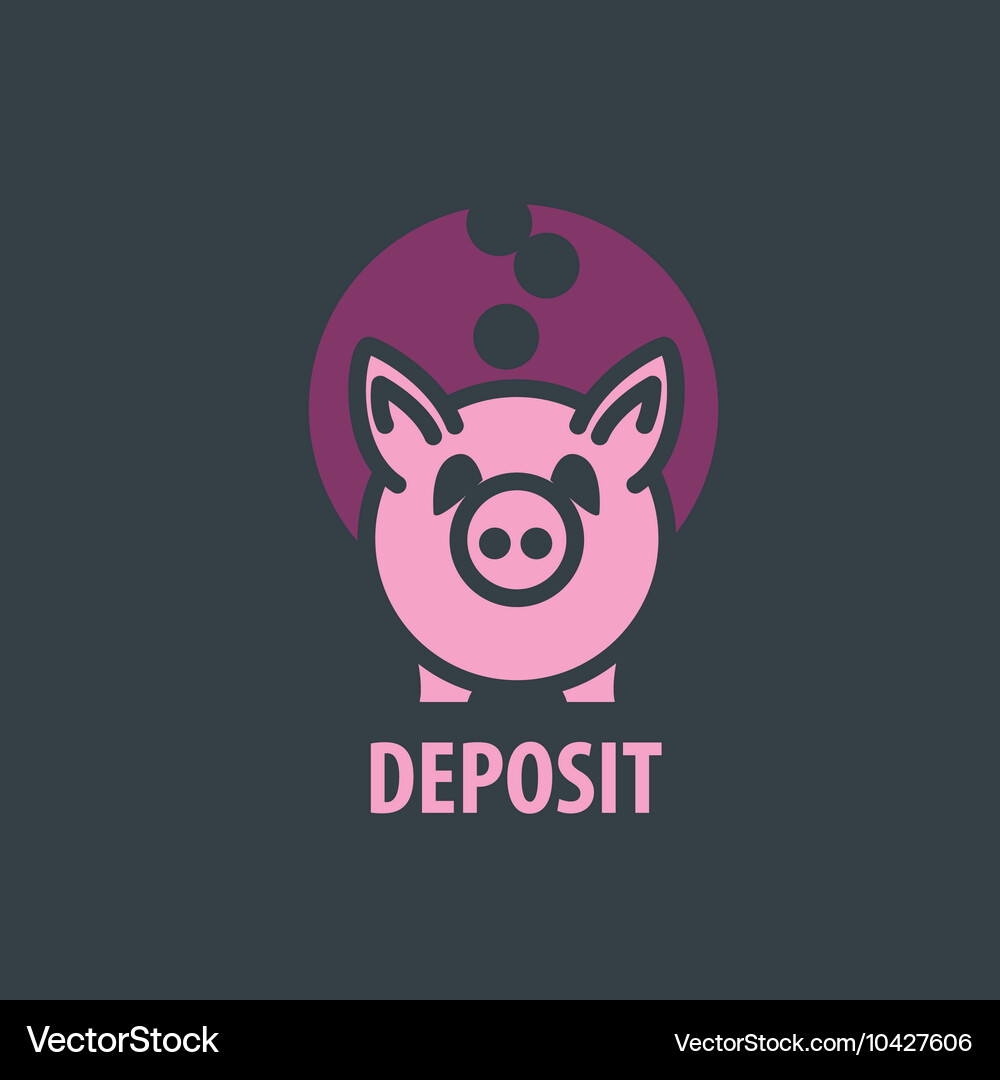 Logo piggy bank Royalty Free Vector Image VectorStock