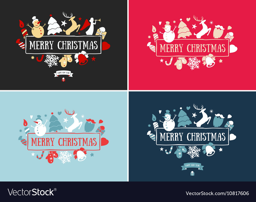 Merry christmas decoration and card design happy Vector Image