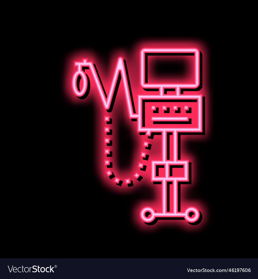 Oxygen medical equipment neon glow icon