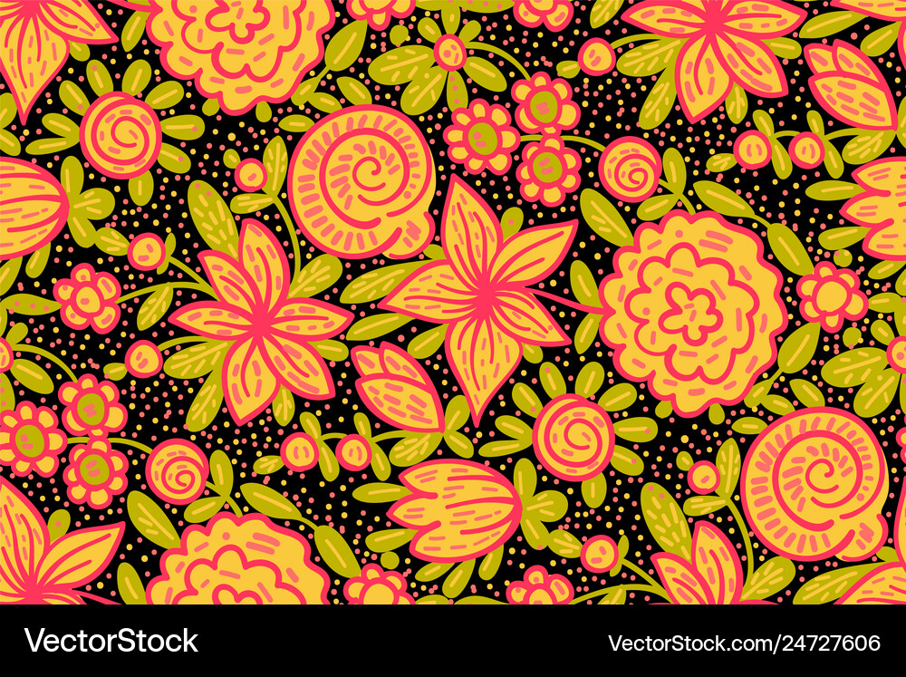Seamless pattern with flowers Royalty Free Vector Image