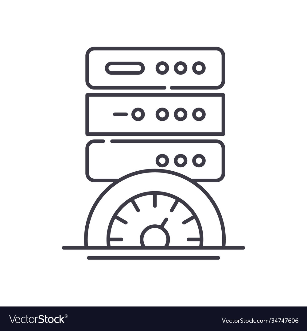 Server performance icon linear isolated