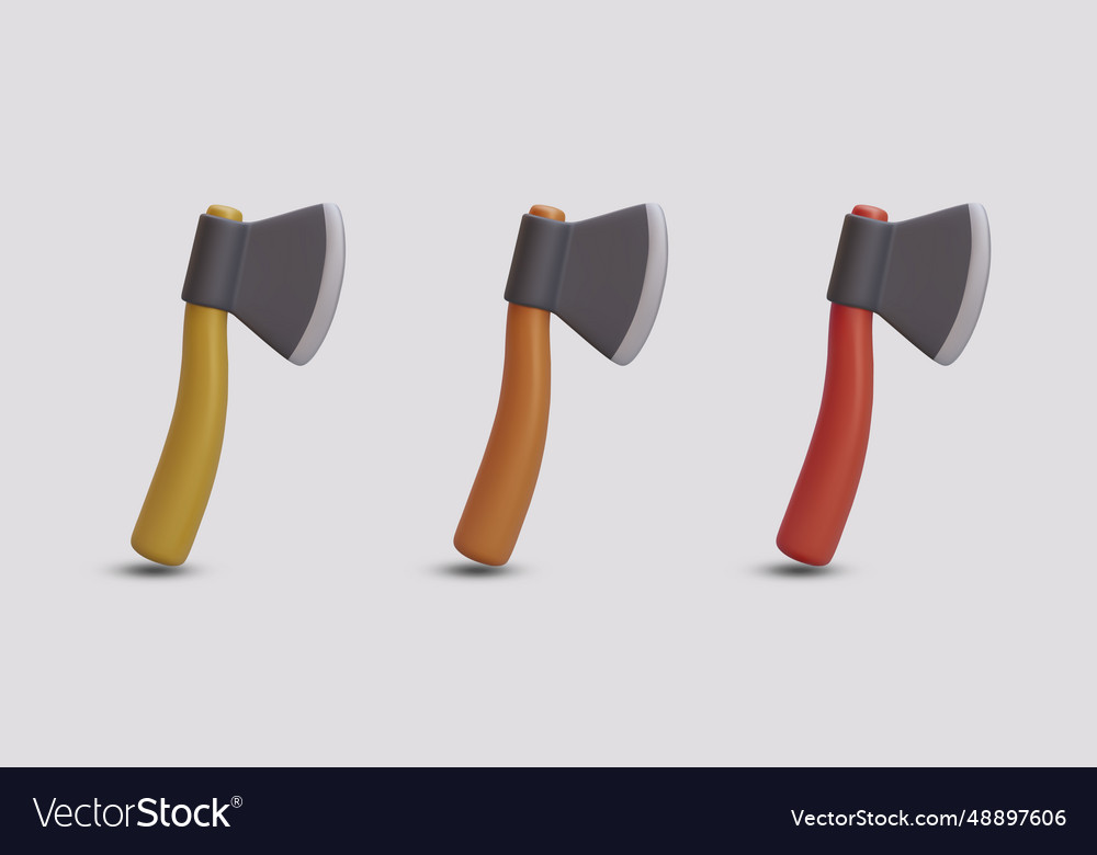 Set of 3d axes with handles different colors Vector Image Set of 3d axes with handles different colors