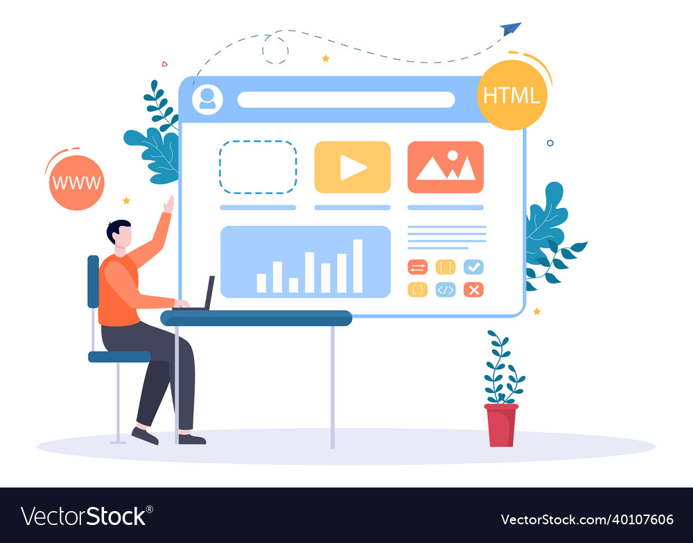 Software development and programming code vector image Software development and programming code