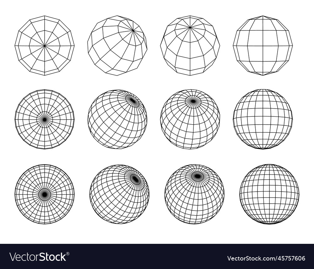 Wireframe Sphere Mesh Structures