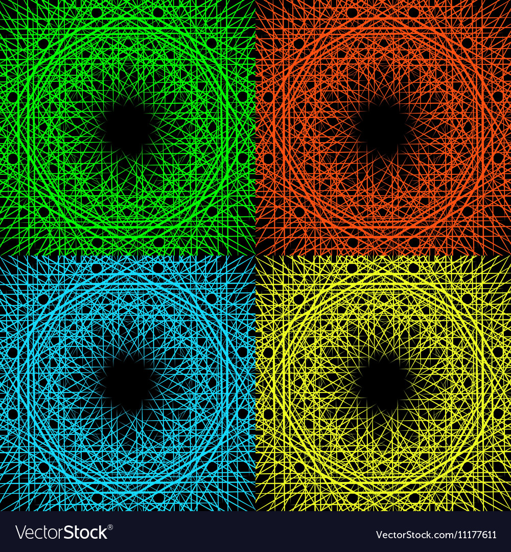 A set of four geometric patterns