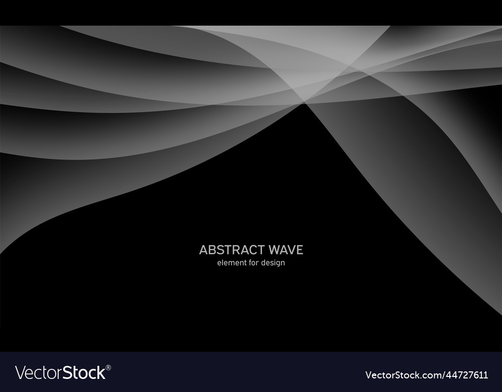 Abstract black background with smooth gray lines vector image Abstract black background with smooth gray lines