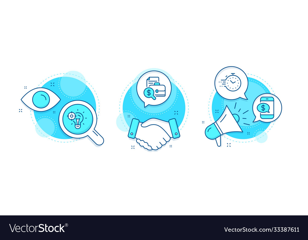 Accounting report timer and seo idea icons set vector image Accounting report timer and seo idea icons set