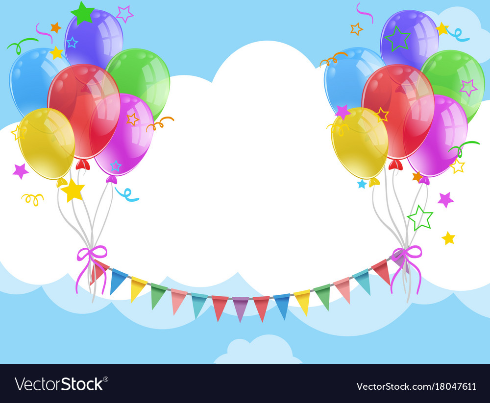 background template with balloons and flags in baloon template