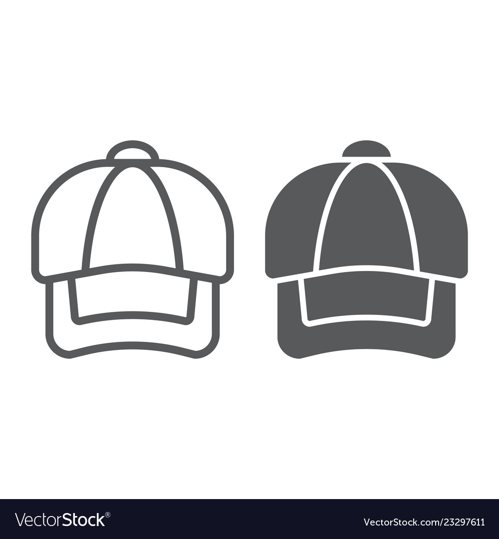 Cap line and glyph icon clothing and casual hat Vector Image