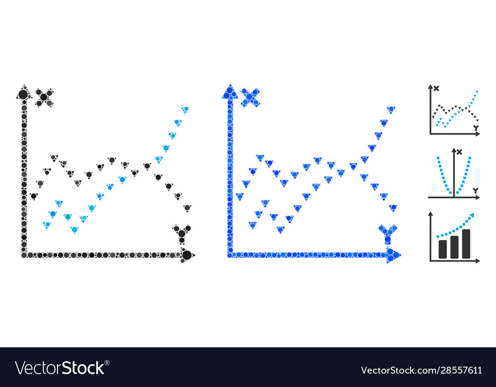 Dotted functions plot mosaic icon circles Vector Image Dotted functions plot mosaic icon circles