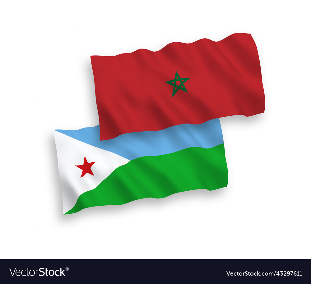 Flags of republic djibouti and morocco Royalty Free Vector