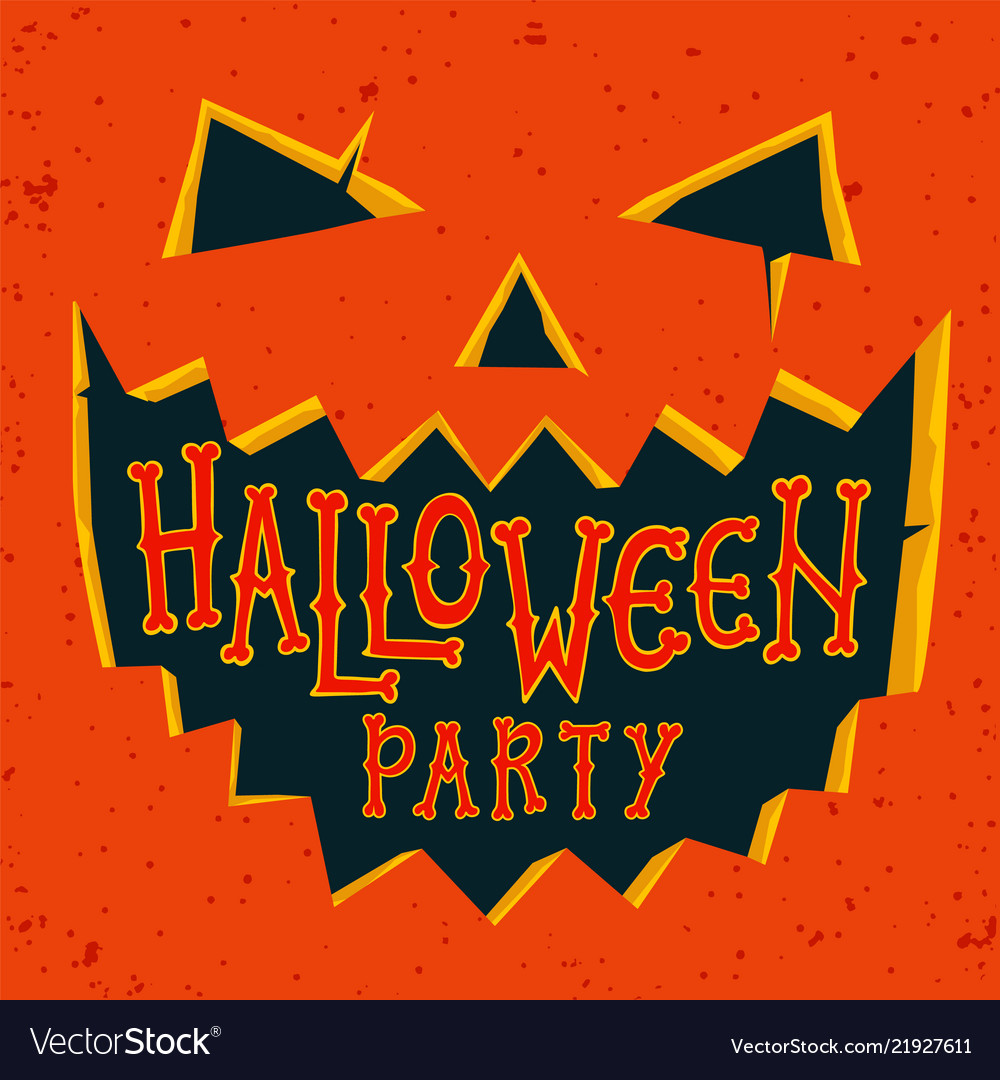 Halloween party invitation card pumpkin Royalty Free Vector