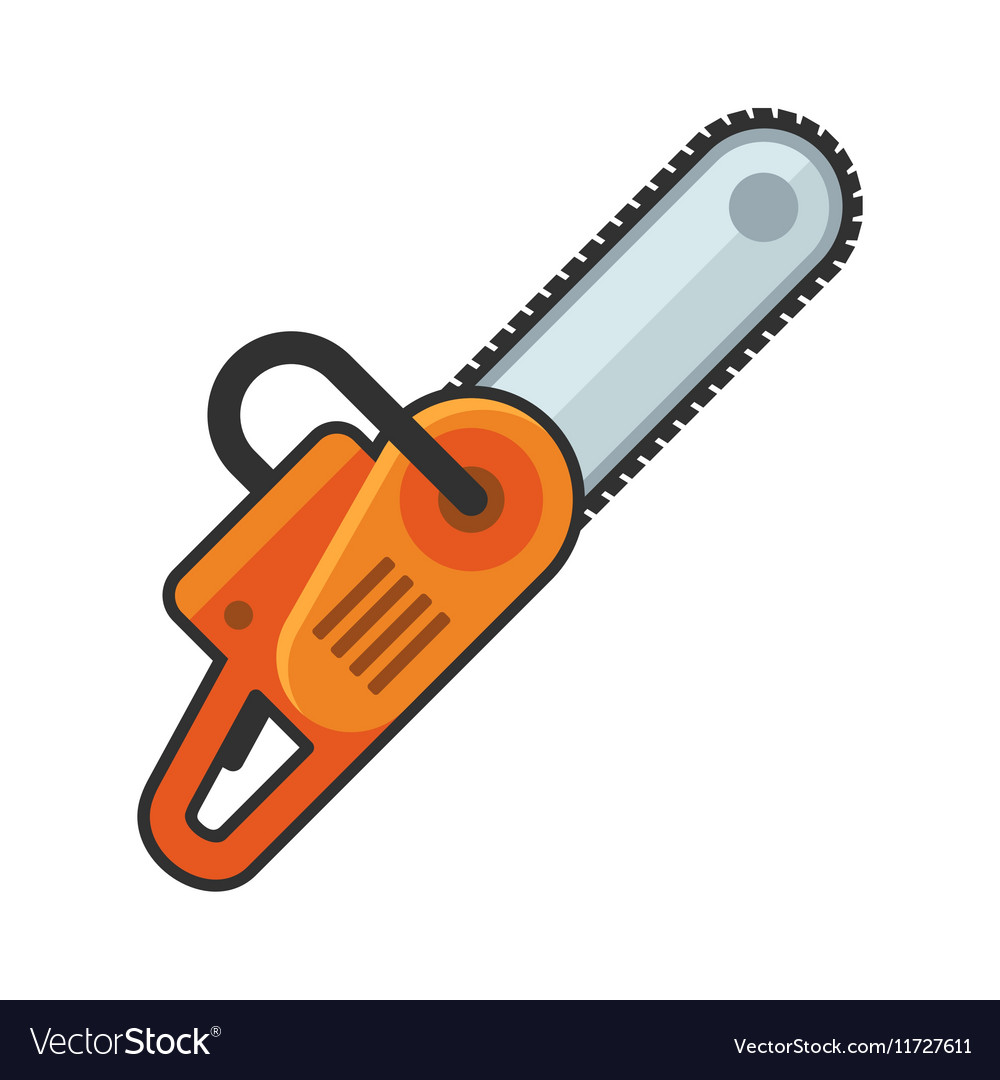Hand chainsaw icon on white background Royalty Free Vector