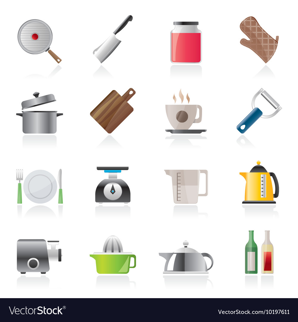 Home kitchen equipment icons