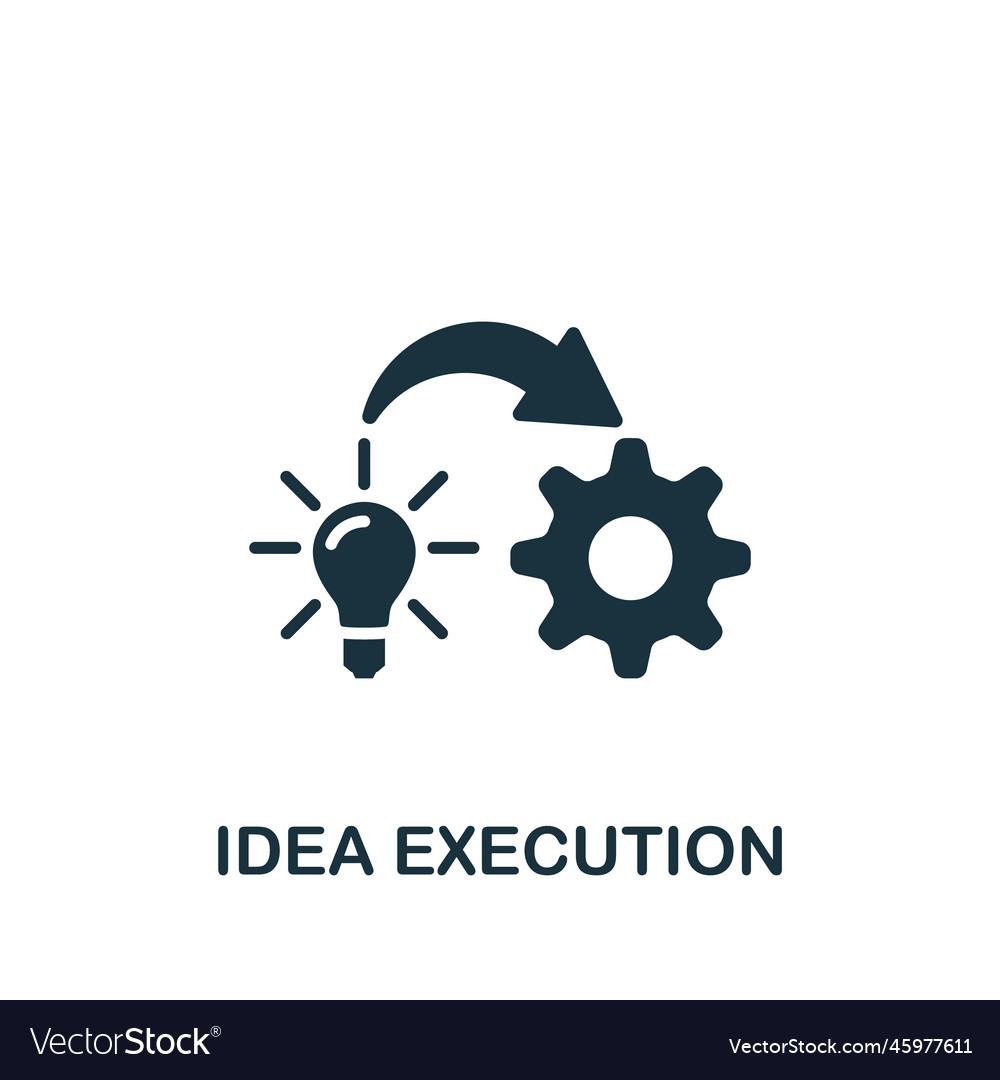 Idea execution icon monochrome simple sign from