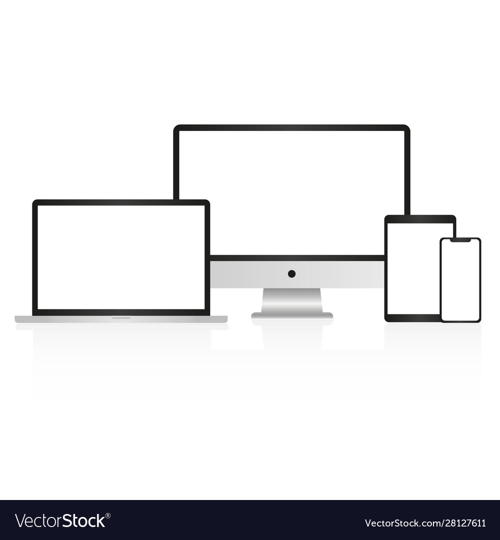 Laptop smartphone tablet computer display vector image Laptop smartphone tablet computer display
