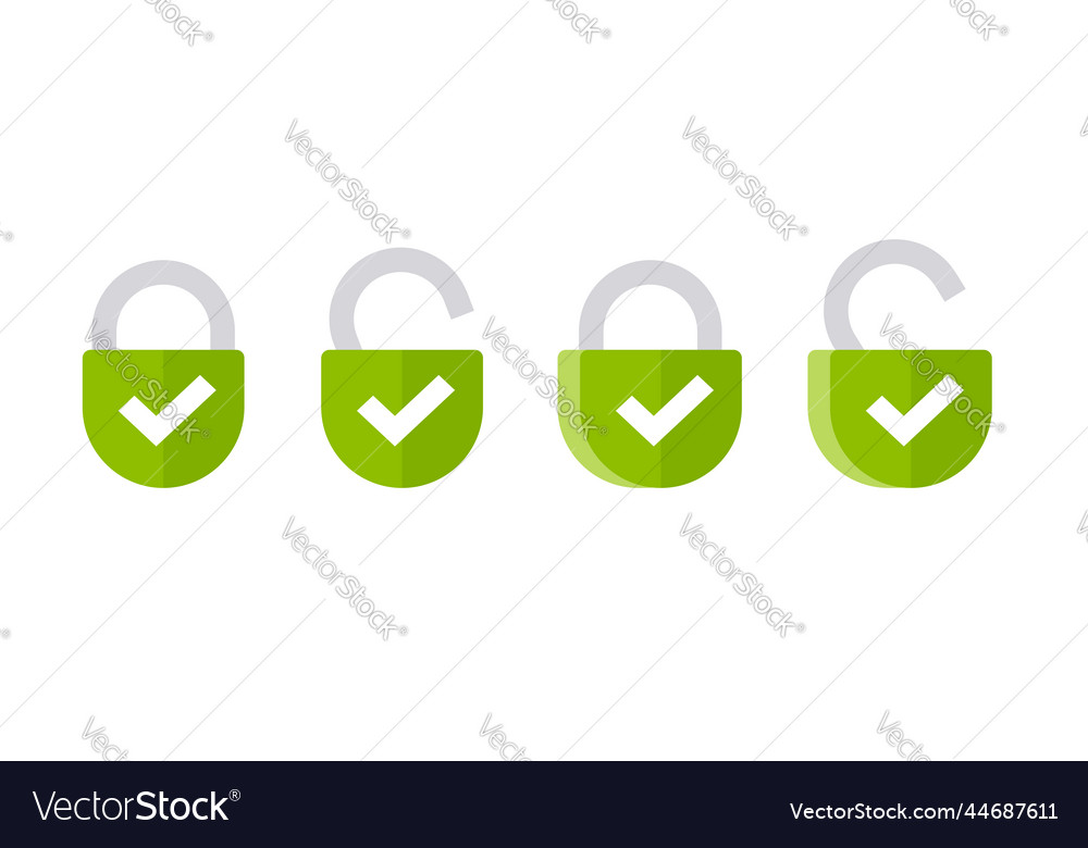 Lock icon 3d icon secure green padlock closed Vector Image