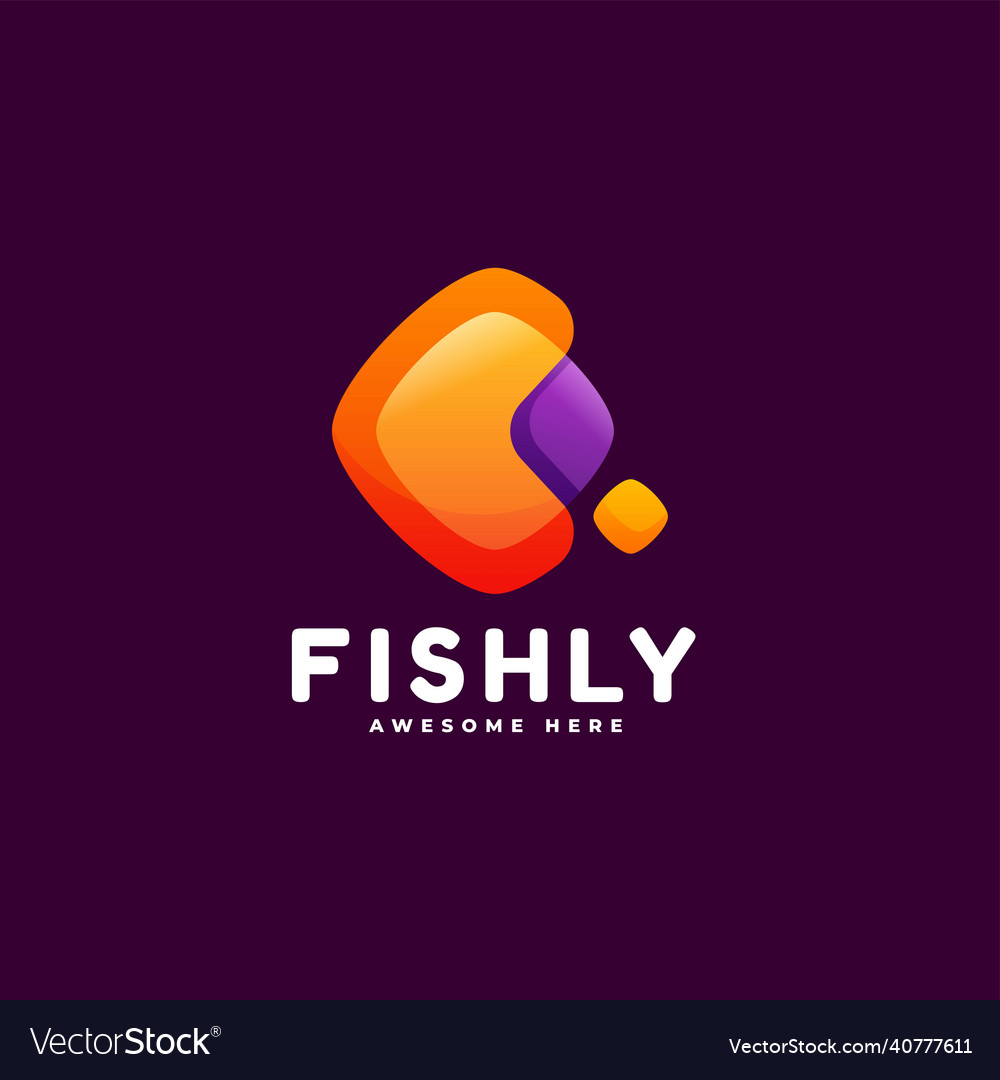 Logo fish gradient colorful style