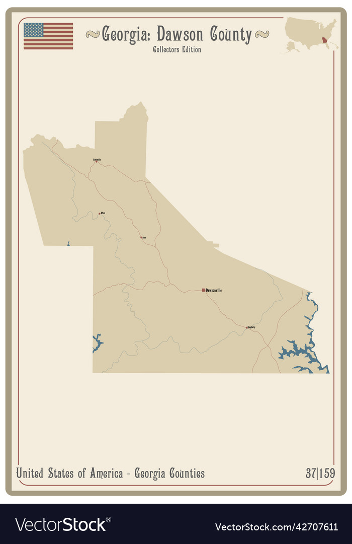 Map of dawson county in illinois Royalty Free Vector Image