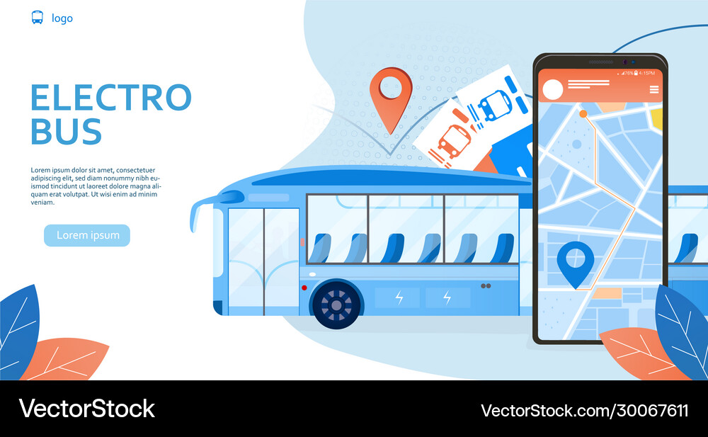Public transportation app concept for eco bus Vector Image