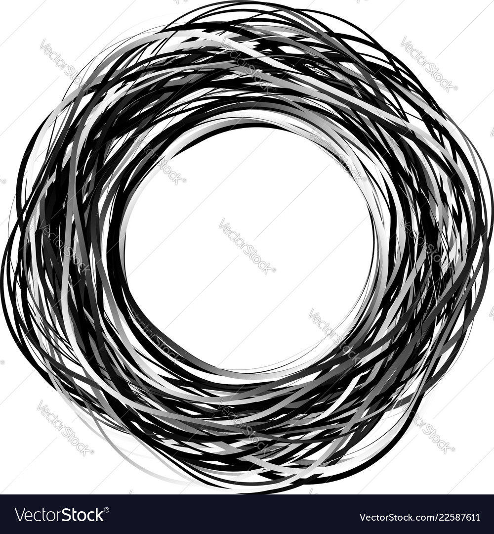 Random Scribble Circles Concentric Royalty Free Vector Image