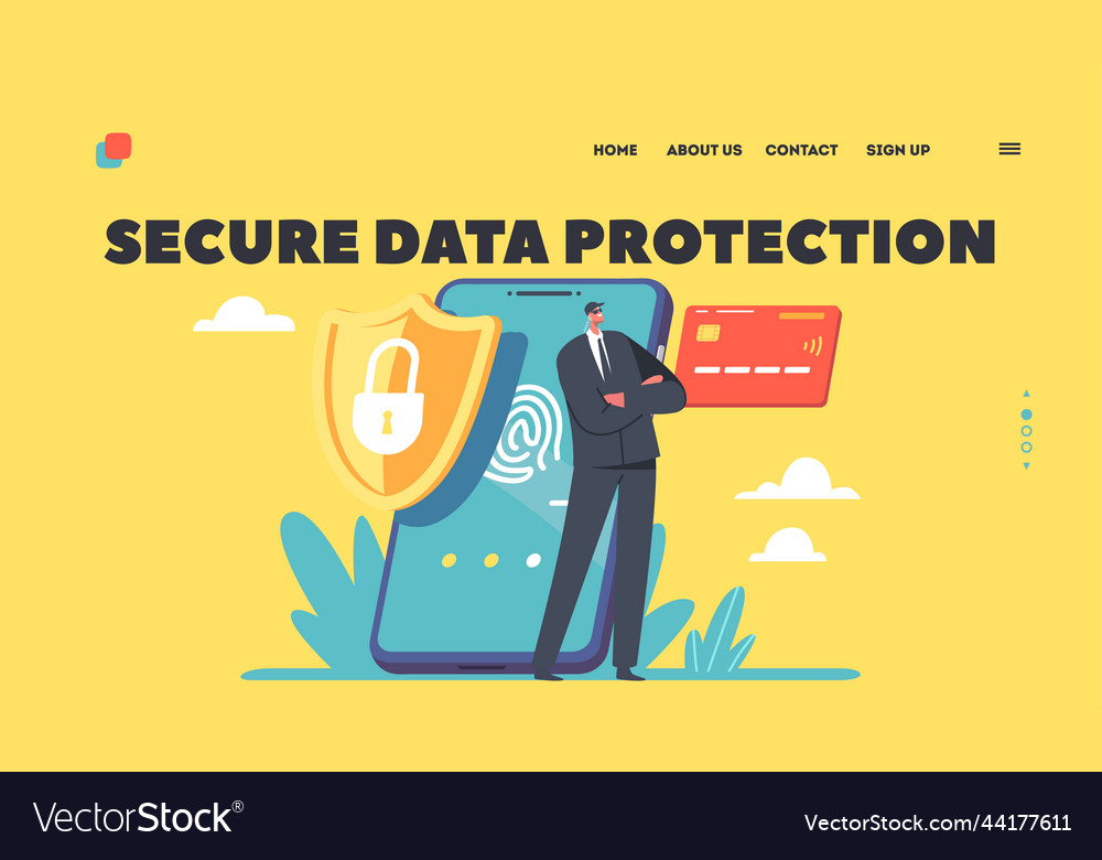 Secure data protection landing page template