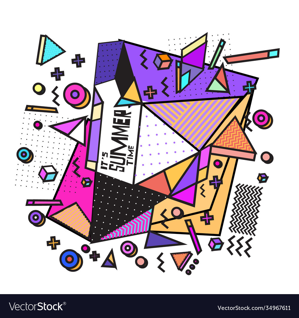 Triangle geometric forms for summer design event vector image Triangle geometric forms for summer design event