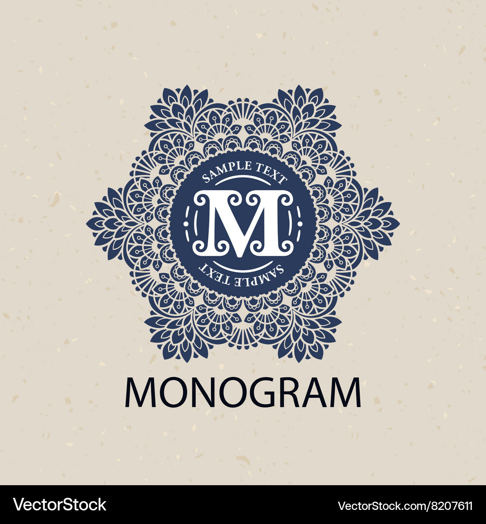 Vintage monogram frame template Royalty Free Vector Image