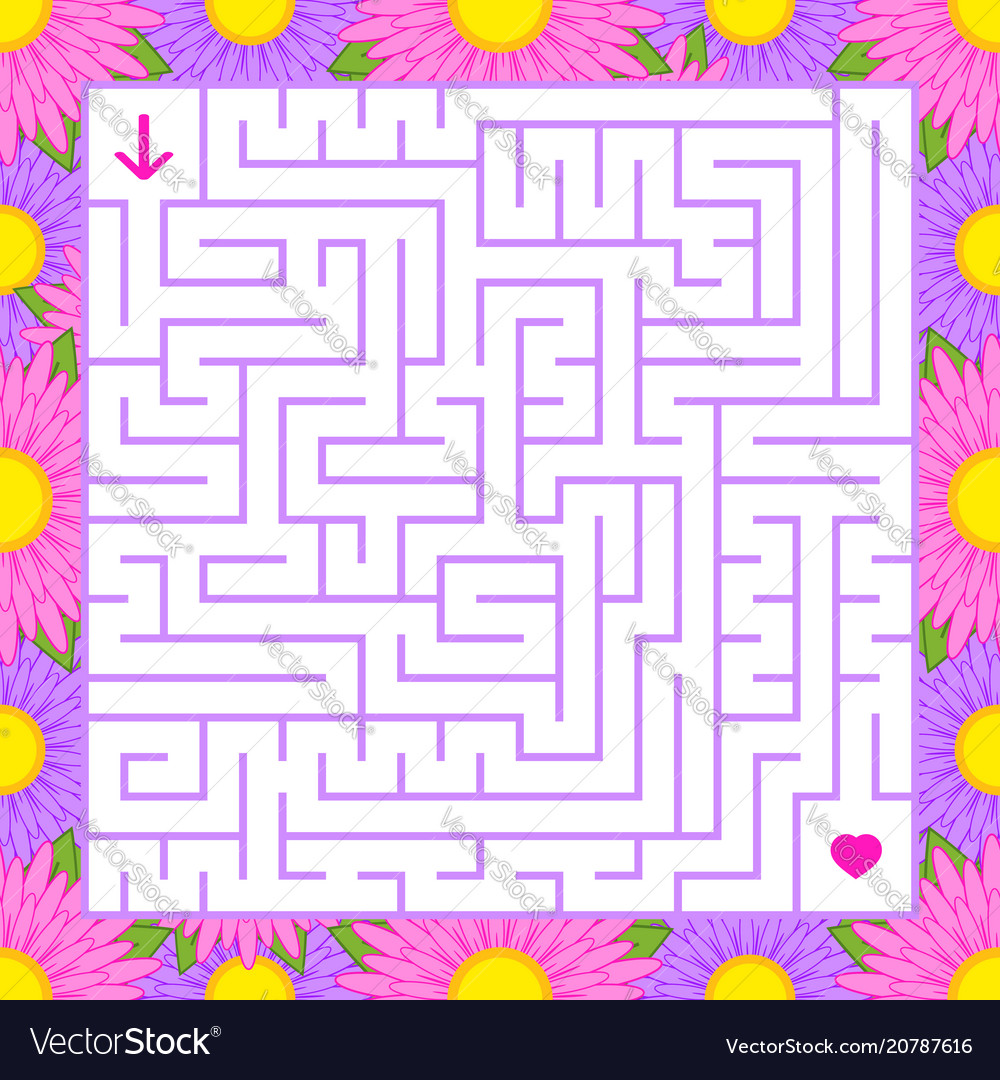 Abstract colored square maze in a frame vector image Abstract colored square maze in a frame