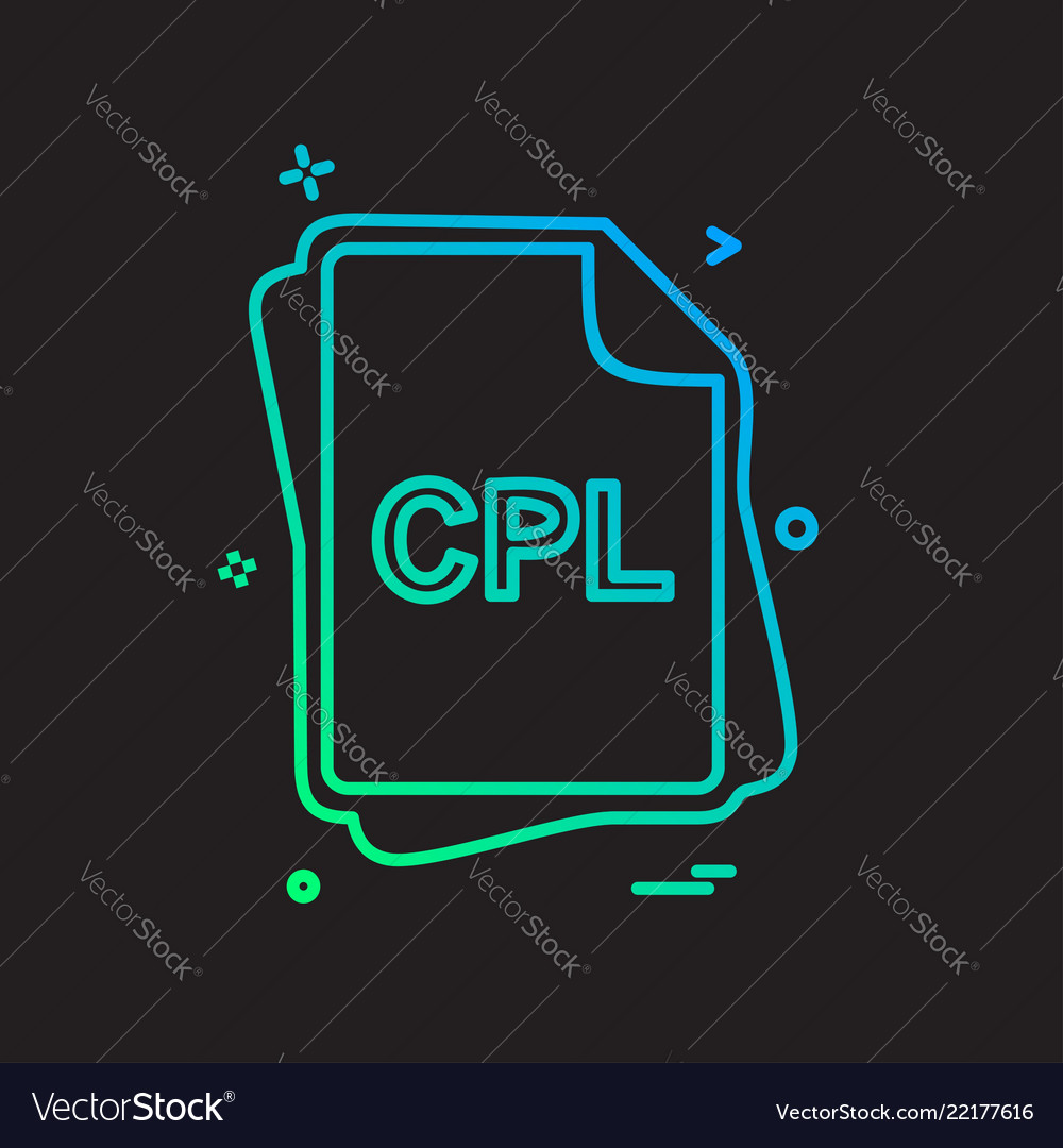 Cpl file type icon design vector image Cpl file type icon design