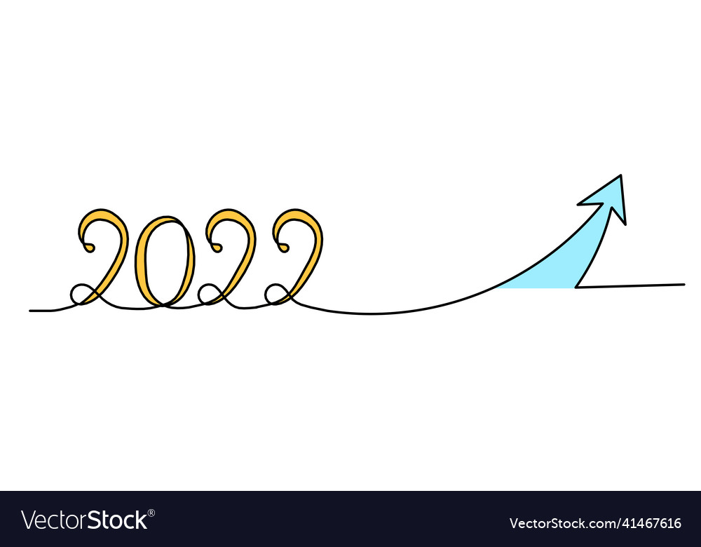 Direction arrow as continuous line drawing