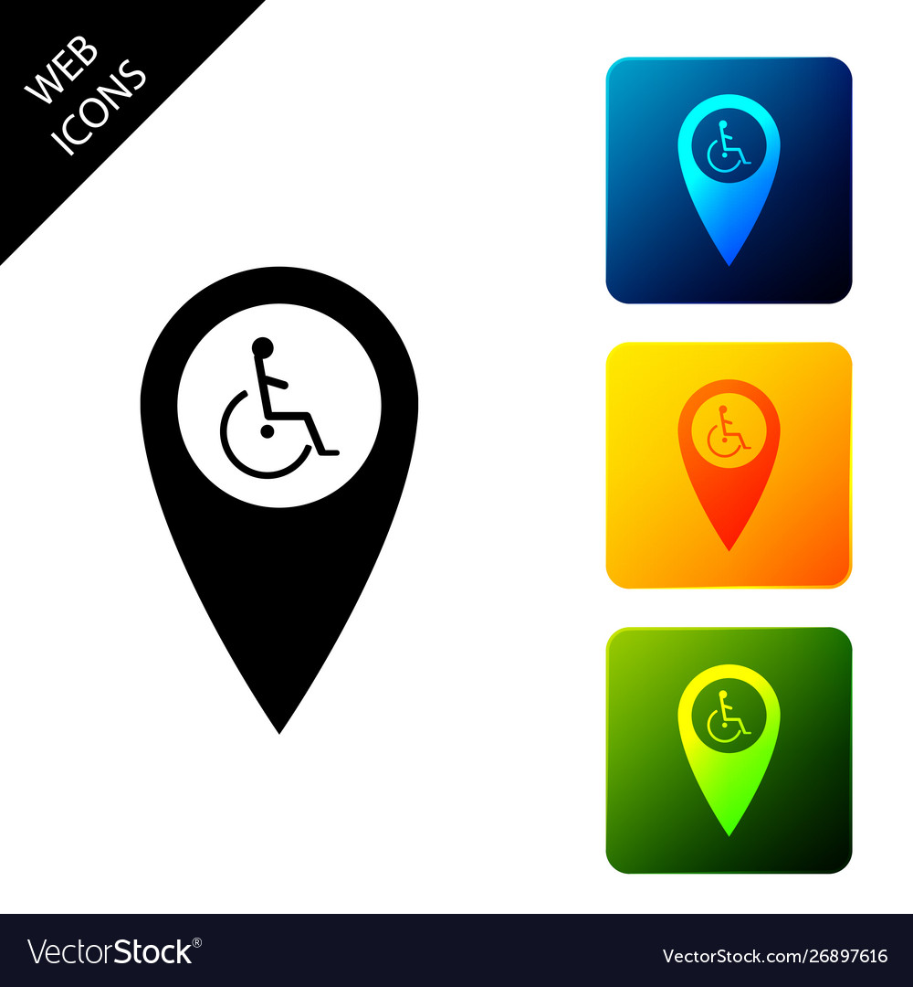 Disabled handicap in map pointer icon isolated Vector Image Disabled handicap in map pointer icon isolated