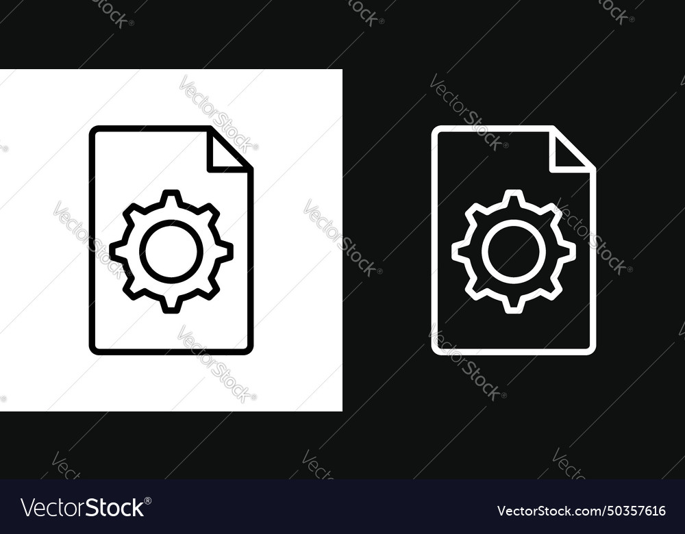 Document settings icon set folder management Vector Image Document settings icon set folder management