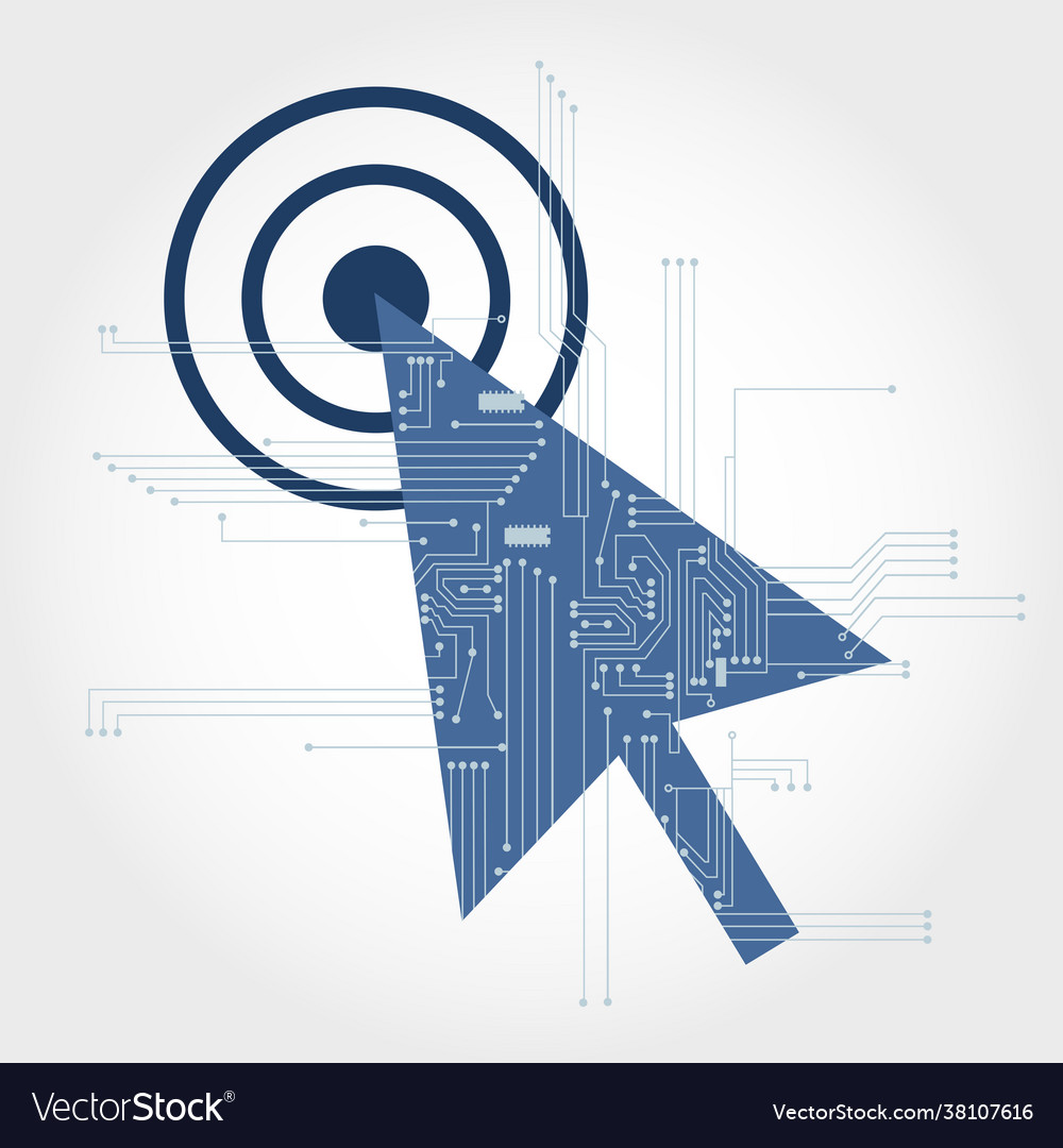 Electronic circuit and computer arrow Vector Image Electronic circuit and computer arrow
