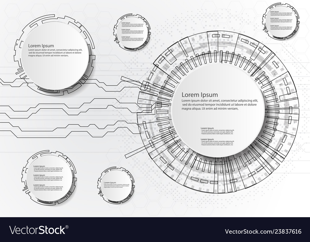 Infographics with circles technology on white