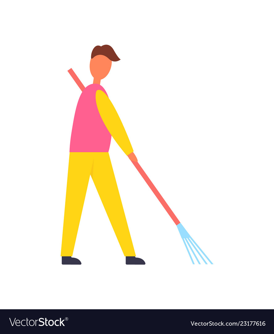 Man shape working on farm with tool icon