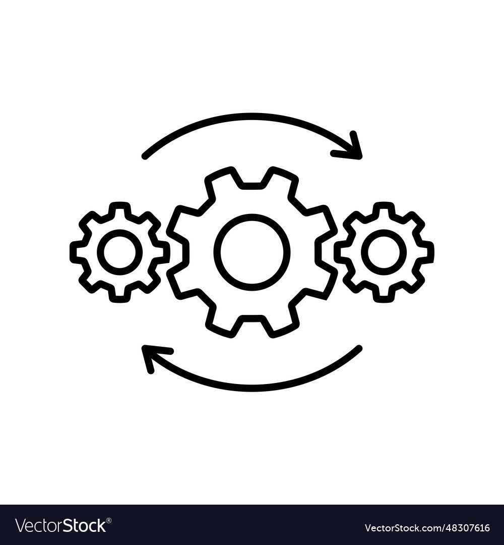 Operation line icon design process in modern vector image Operation line icon design process in modern