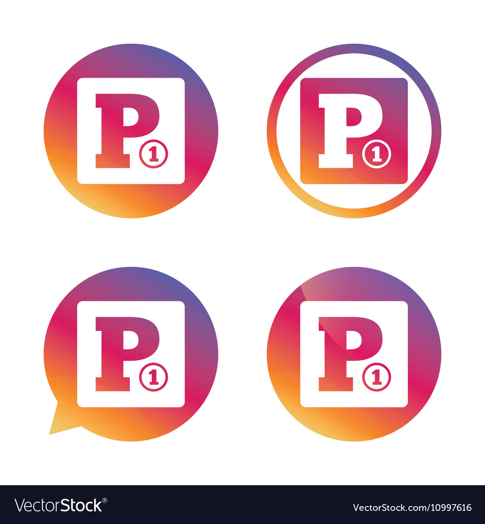 Paid parking sign icon car parking symbol Vector Image