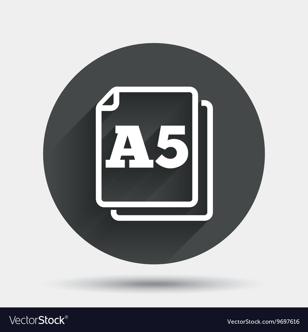 Paper size a5 standard icon document symbol