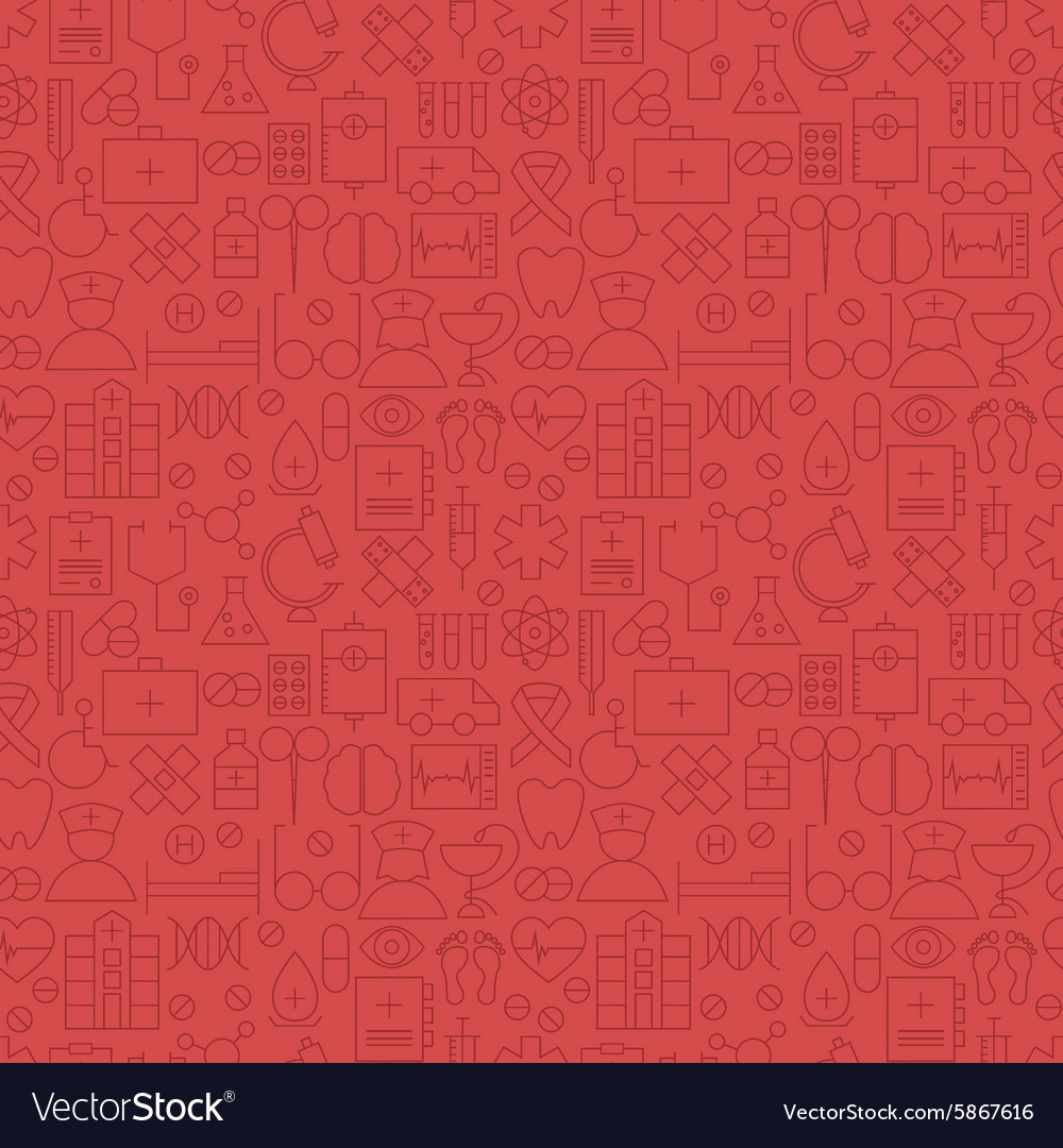 Red Medical Line Pattern