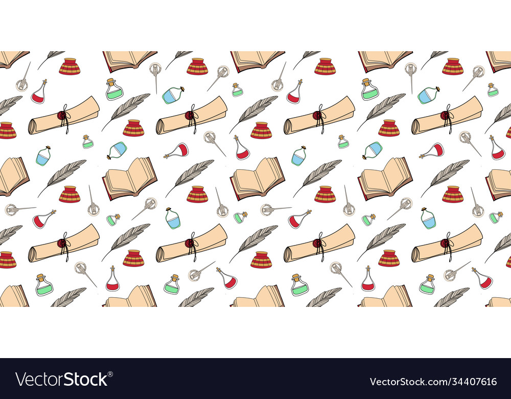 Scroll papyrus quill und Tinte alte Scrolls Muster