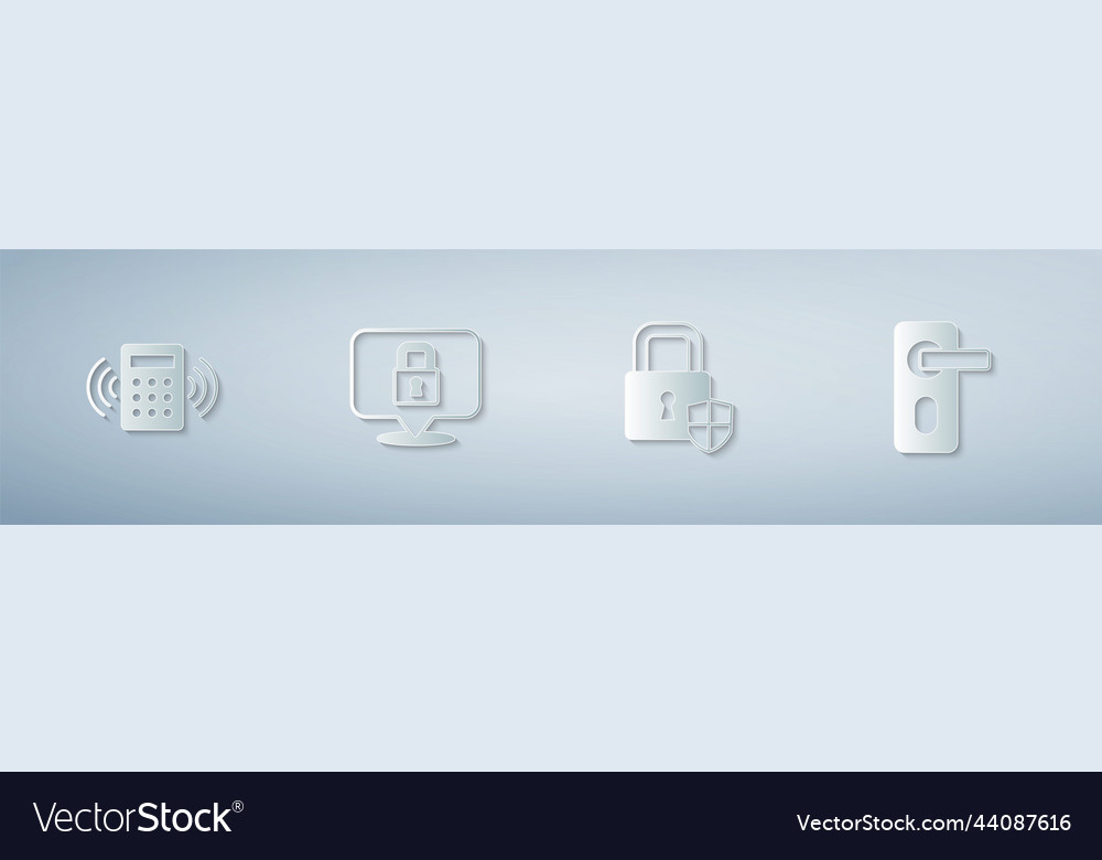 Set security keypad access panel lock shield Vector Image Set security keypad access panel lock shield