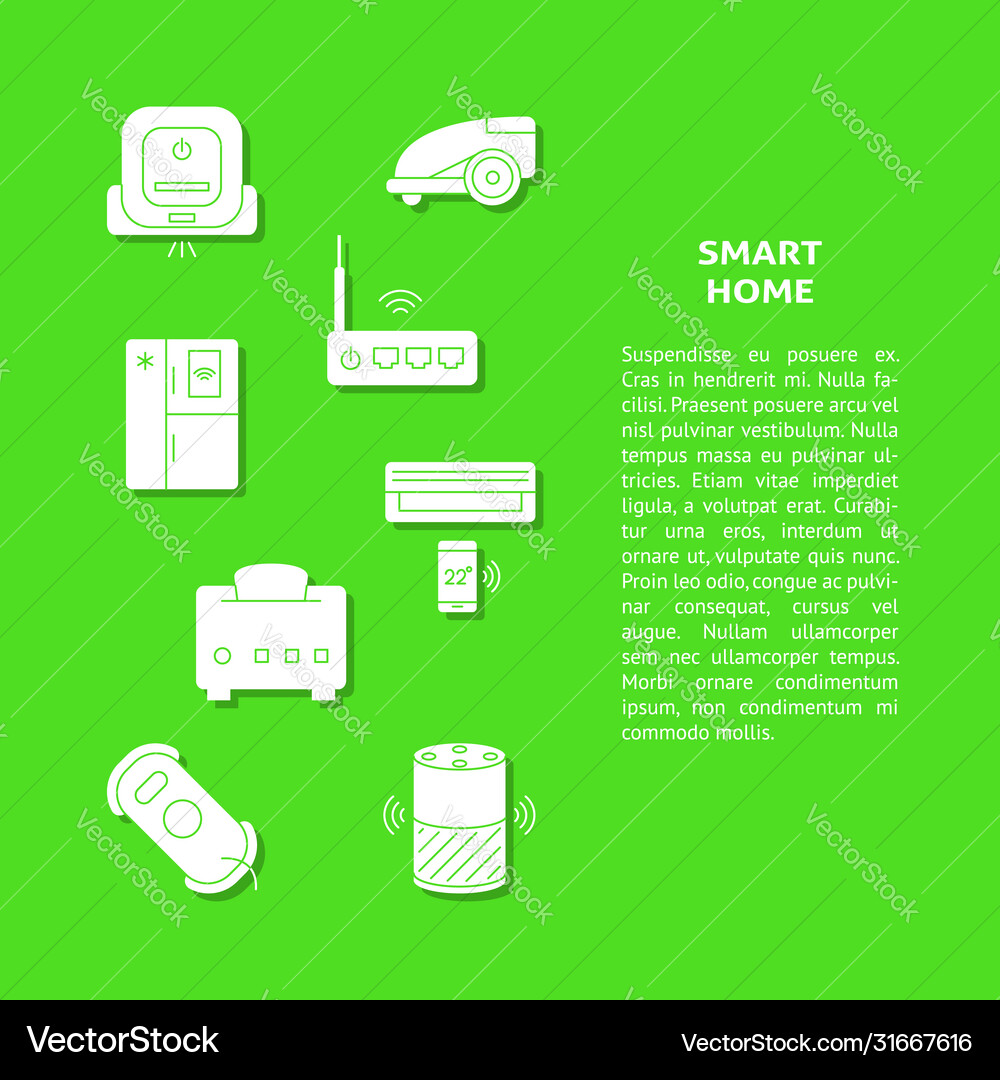 Smart home appliances banner template with place Vector Image
