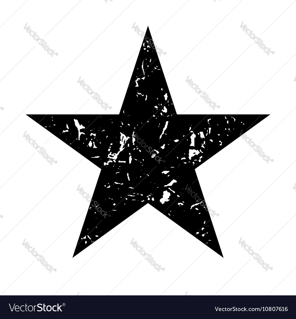 Star icon grunge texture black Royalty Free Vector Image