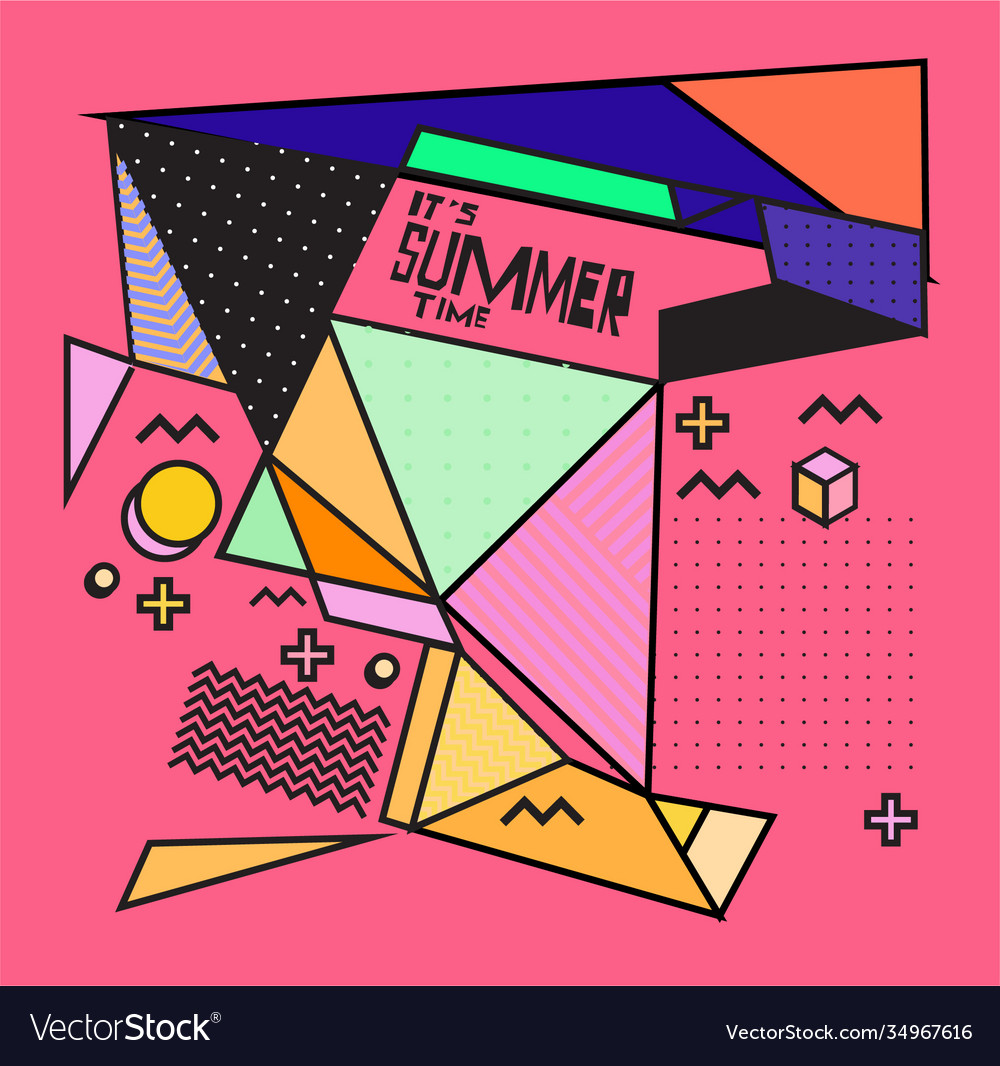 Triangle geometric forms for summer design event vector image Triangle geometric forms for summer design event