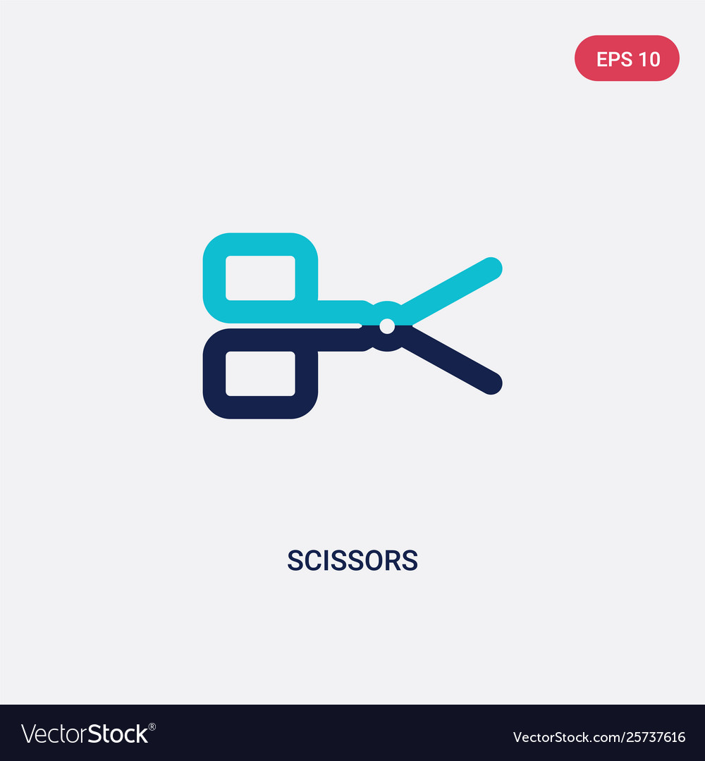 Two color scissors icon from education 2 concept