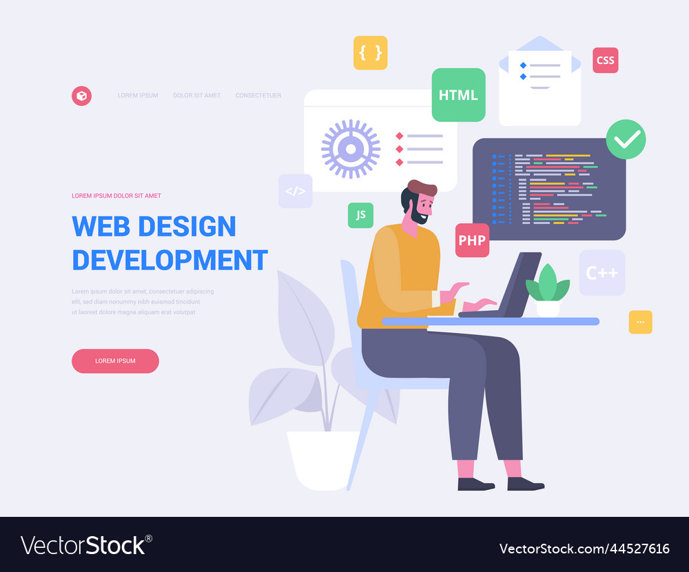 Web design landing page template