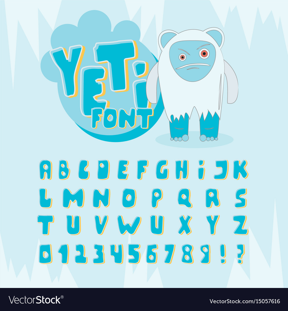 Yeti font Royalty Free Vector Image VectorStock